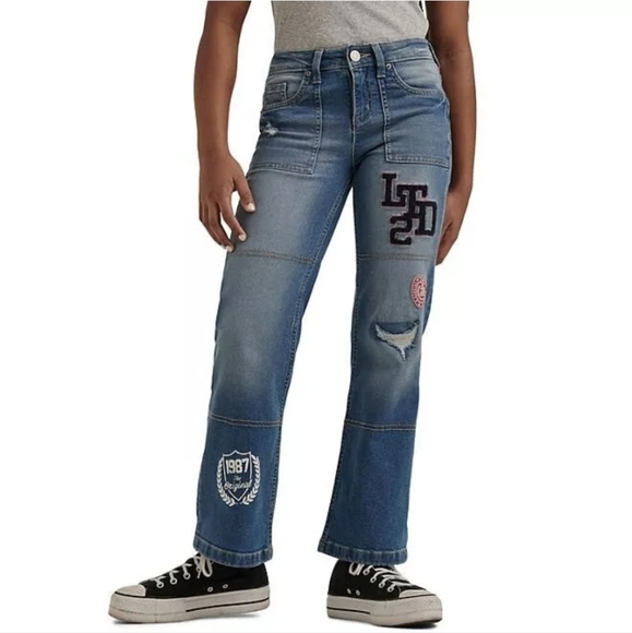 NEW Limited Too Girls Straight Leg Denim Jeans Medium Wash Size 14 NWT - Picture 1 of 7